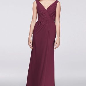 David's Bridal Dresses - David’s Bridal pleated chiffon dress WINE David's Bridal Dresses - David’s Bridal pleated chiffon dress WINE